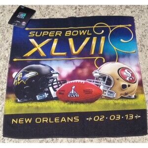 Superbowl XLVII Collector's Towel, 49ers And Ravens, 2013, Nice! Brand New W Tag